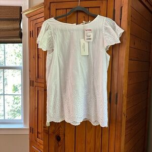 Elegant White Eyelet Blouse